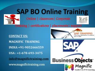 SAP BO ONLINE TRAINING IN INDIA