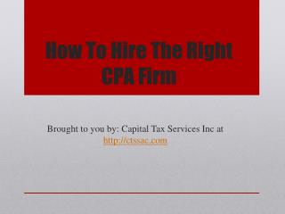 How To Hire The Right CPA Firm