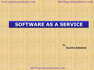 software as a service by Quontra Solutions