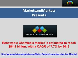 Renewable Chemicals market is estimated to reach $84.8 billi