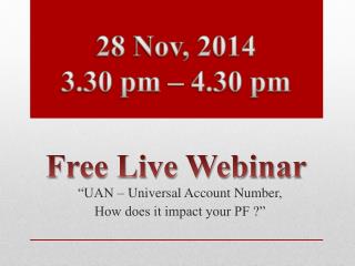 Free live webinar 28 Nov, 2014 - ADP India