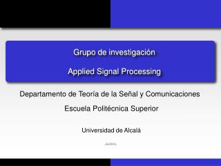 Grupo de investigación Applied Signal Processing