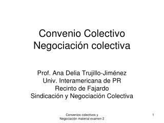 Convenio Colectivo Negociación colectiva