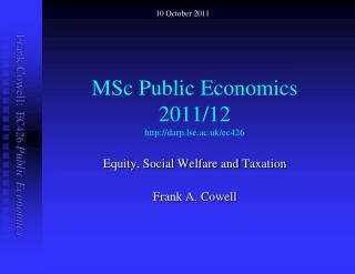 MSc Public Economics 2011/12 darp.lse.ac.uk/ec426