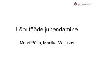 Lõputööde juhendamine