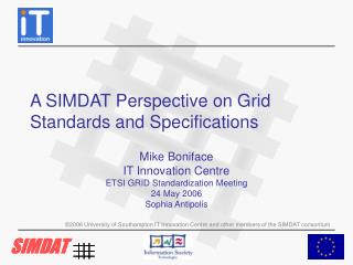 A SIMDAT Perspective on Grid Standards and Specifications