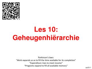 Les 10: Geheugenhi ërarchie