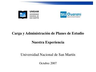 Carga y Administración de Planes de Estudio Nuestra Experiencia