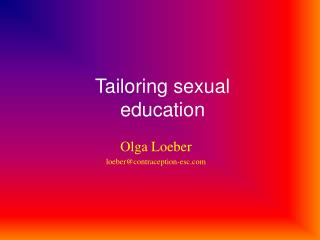 Tailoring sexual education