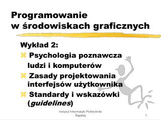 Programowanie w środowiskach graficznych