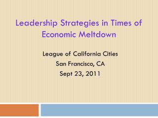 Leadership Strategies in Times of Economic Meltdown