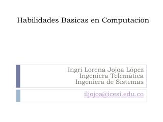 Habilidades Básicas en Computación