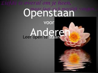 Openstaan voor Anderen