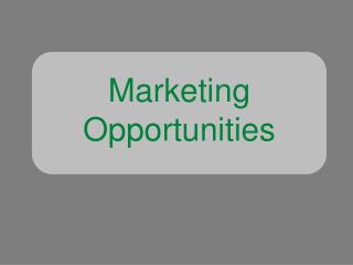 Marketing Opportunities