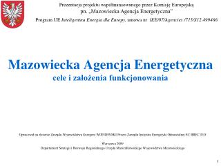 Mazowiecka Agencja Energetyczna cele i założenia funkcjonowania