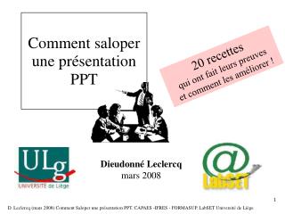 Comment saloper une présentation PPT