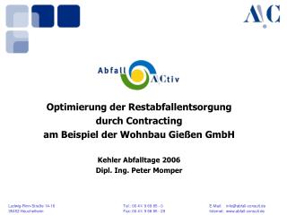 Optimierung der Restabfallentsorgung durch Contracting am Beispiel der Wohnbau Gießen GmbH