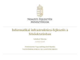 Informatikai infrastruktúra-fejlesztés a felsőoktatásban