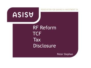 RF Reform TCF Tax Disclosure