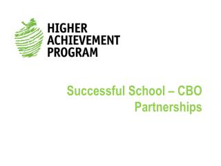 Successful School – CBO Partnerships