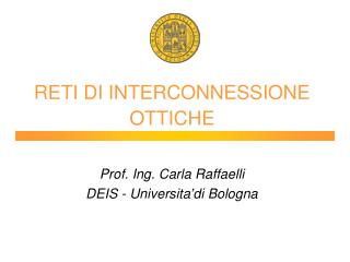 RETI DI INTERCONNESSIONE OTTICHE