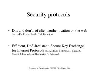 Security protocols