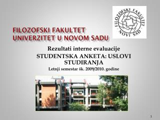 Filozofski fakultet Univer zitet u Novom Sadu