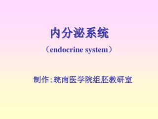 （ endocrine system ） 制作 : 皖南医学院组胚教研室