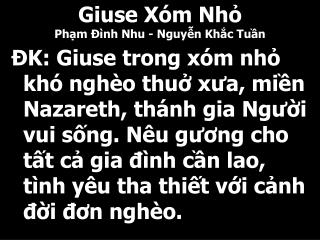 Giuse Xóm Nhỏ Phạm Đình Nhu - Nguyễn Khắc Tuần