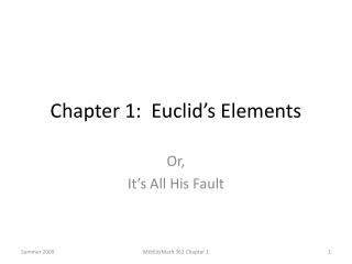 Chapter 1: Euclid’s Elements