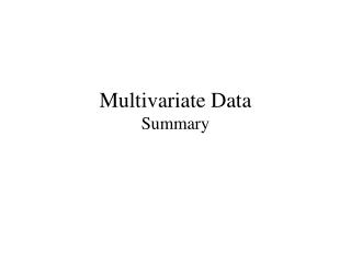 Multivariate Data Summary