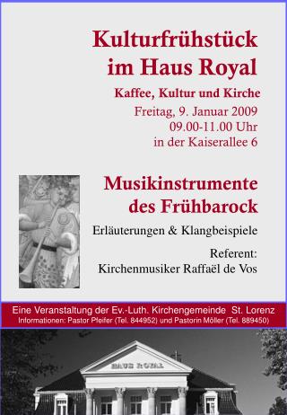 Kulturfrühstück im Haus Royal