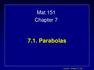 7.1. Parabolas
