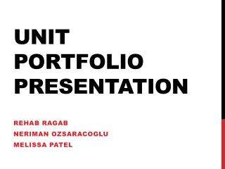 Unit Portfolio Presentation