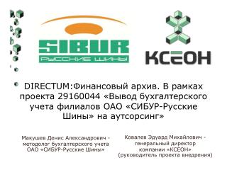 Макушев Денис Александрович - методолог бухгалтерского учета ОАО «СИБУР-Русские Шины»