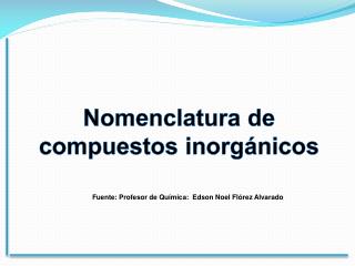 Nomenclatura de compuestos inorgánicos