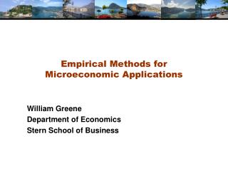 Empirical Methods for Microeconomic Applications
