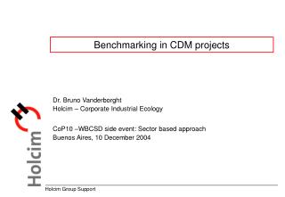Benchmarking in CDM projects