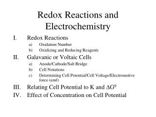 Redox Reactions and Electrochemistry