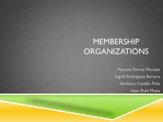 Membership Organizations