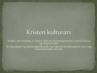 Kristen kulturarv