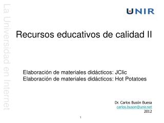 Recursos educativos de calidad II