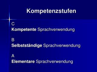 Kompetenzstufen