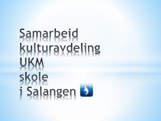 Samarbeid kulturavdeling UKM skole i Salangen