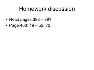 Homework discussion