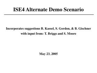 ISE4 Alternate Demo Scenario