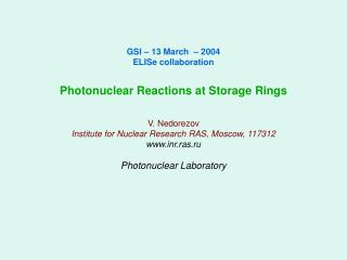 Photonuclear Laboratory