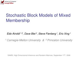 Stochastic Block Models of Mixed Membership