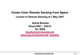 Ocean Color Remote Sensing from Space