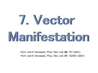 7. Vector Manifestation